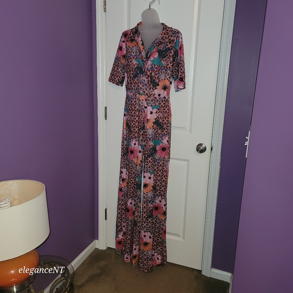 Goodtimes USA GooFloral Short Sleeve Jumpsuit Sz: XL NWT - Picture 8 of 8